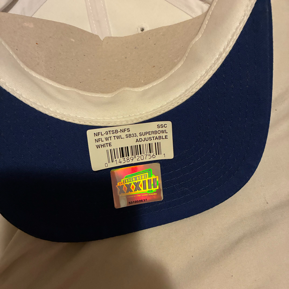 VTG Super Bowl XXXIII 33 Hat NWT Sports Specialties Nike NFL White Blue Snapback - Picture 3 of 5